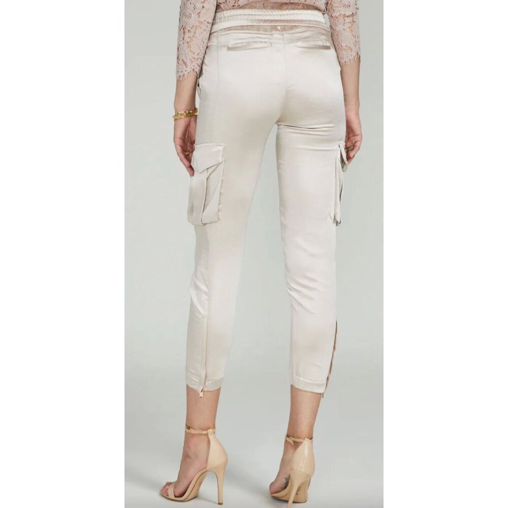 NWT Generation Love Chandra Satin Joggers Champagne Beige Size XS $235 [jb] - Picture 4 of 10